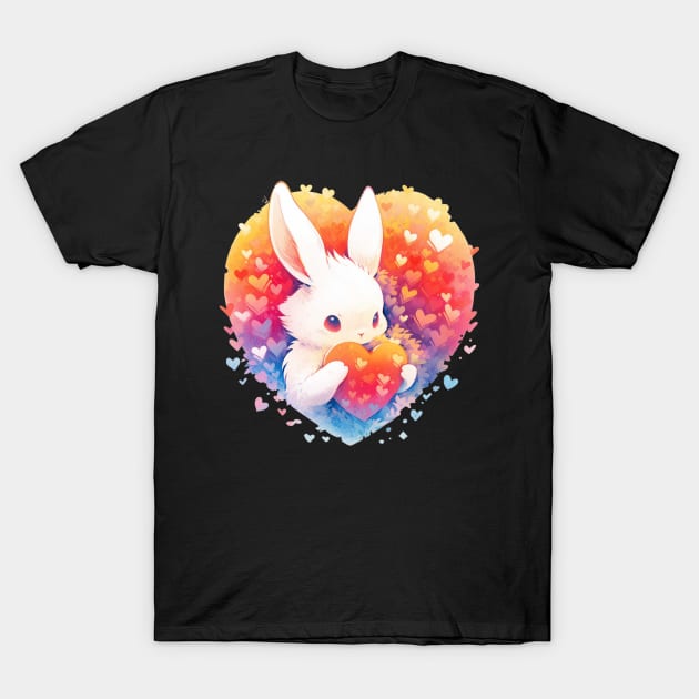 Cute Love Bunny Easter Valentine T-Shirt by Nightarcade